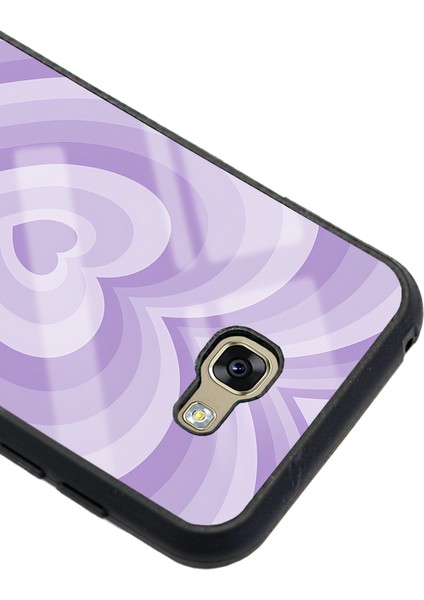 Samsung Galaxy A7 (2017) Lila Kalp Tasarımlı Glossy Telefon Kılıfı