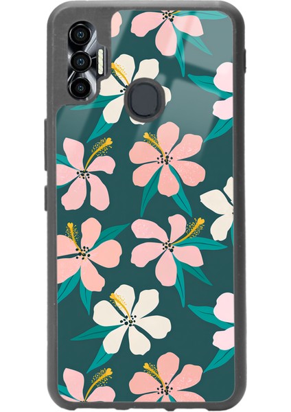 Tecno Spark 7 Pro Leaf Flovers Tasarımlı Glossy Telefon Kılıfı