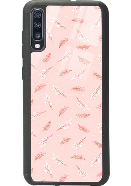 Samsung Galaxy A70 Pudra Yapraklı Tasarımlı Glossy Telefon Kılıfı