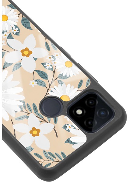 Oppo Realme C21 Büyük Papatya Tasarımlı Glossy Telefon Kılıfı modelleri