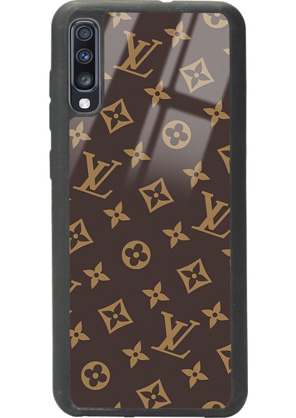 Samsung Galaxy A70 Kahverengi Lv Tasarımlı Glossy Telefon Kılıfı