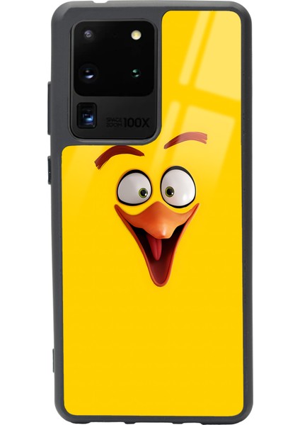 Samsung Galaxy S20 Ultra Yellow Angry Birds Tasarımlı Glossy Telefon Kılıfı