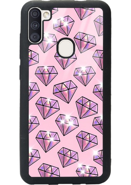 Samsung Galaxy M11 Diamond Tasarımlı Glossy Telefon Kılıfı