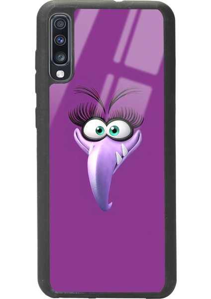 Samsung Galaxy A70 Purple Angry Birds Tasarımlı Glossy Telefon Kılıfı