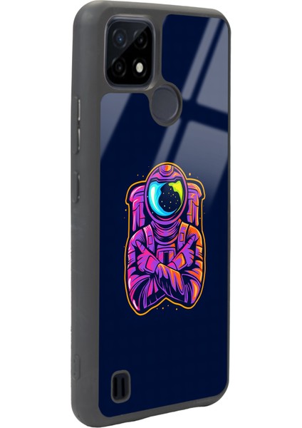 Oppo Realme C21 Neon Astronot Tasarımlı Glossy Telefon Kılıfı fiyatları