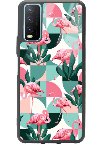 Samsung Galaxy J7 (2016) Retro Flamingo Duvar Kağıdı Tasarımlı Glossy Telefon Kılıfı