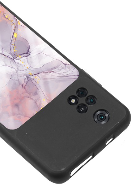 Poco M4 Pro Fuşya Mermer Tasarımlı Glossy Telefon Kılıfı modelleri