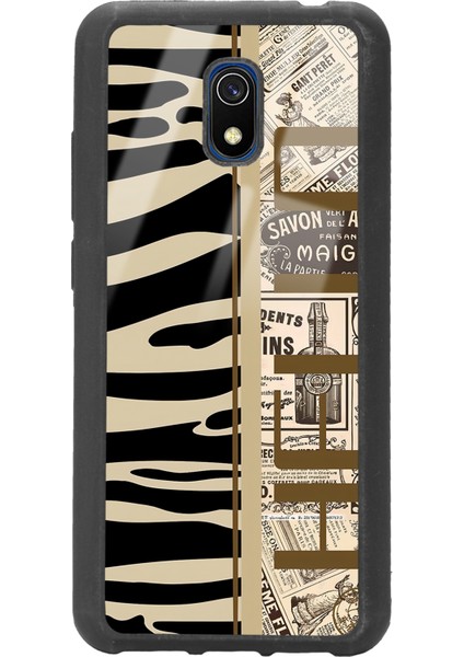 Xiaomi Redmi 8A Zebra Gazete Tasarımlı Glossy Telefon Kılıfı