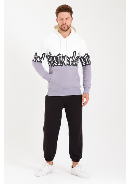 Unisex Kapüşonlu Kanguru Cepli Baskılı Iki Renk Sweatshirt fırsatları