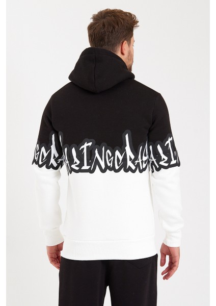 Unisex Kapüşonlu Kanguru Cepli Baskılı Iki Renk Sweatshirt fiyatları