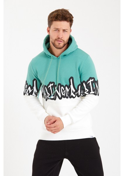 Unisex Kapüşonlu Kanguru Cepli Baskılı Iki Renk Sweatshirt modelleri