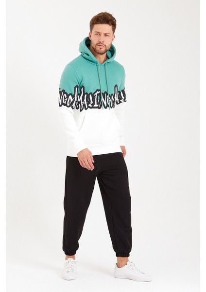 Unisex Kapüşonlu Kanguru Cepli Baskılı Iki Renk Sweatshirt fırsatları