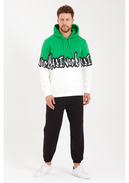 Unisex Kapüşonlu Kanguru Cepli Baskılı Iki Renk Sweatshirt fırsatları