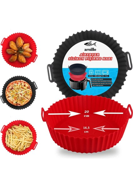 Airfryer Silikon Pişirme Kalıbı Hava Fritözü Kalıbı Airfryer Aksesuar Tüm Airfryer’lara Uyumlu Silikon Kalıp