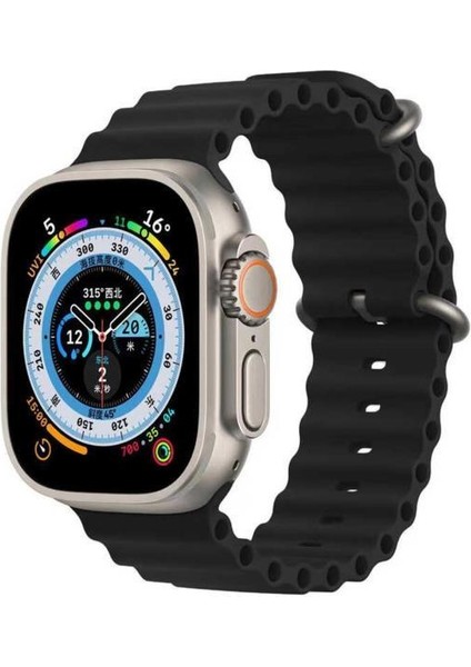 Apple Watch 44MM Renkli ​​​​krd-75 Silikon Metal Tokalı Kordon