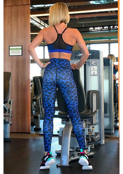 Ebru Desenli Ekstra Yüksel Bel Dalgıç Kumaş Spor Tayt Lsm
