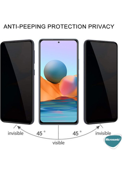 Xiaomi Poco M5S Privacy 5d Gizlilik Filtreli Cam Ekran Koruyucu Siyah