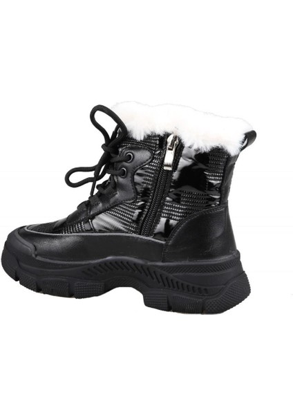 22K310-5 Dolgu Topuk Siyah Kadın Sneakers