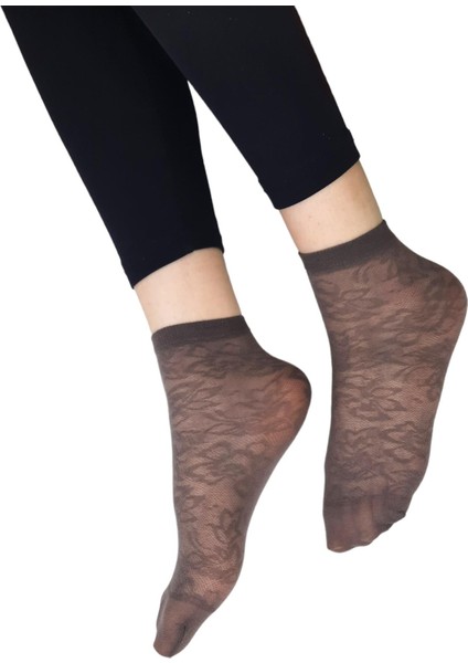 Black Arden Socks Kadın Fantazy  Tek Çift Tenrengi Desenli 36-41 Numara  Ince Kısa Çorap BT-0686