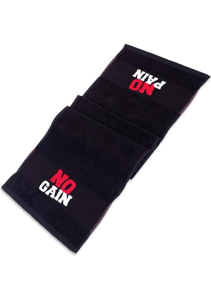 Vevien Home No Pain No Gain 30 x 100 cm %100 Pamuklu Spor Havlusu Fitness Gym Golf Boks Tenis Havlusu