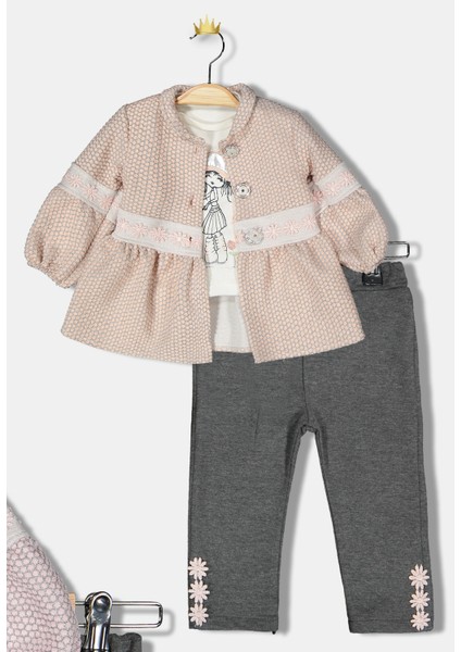 Simli Fistolu Ceketli 3lü Kız Takım