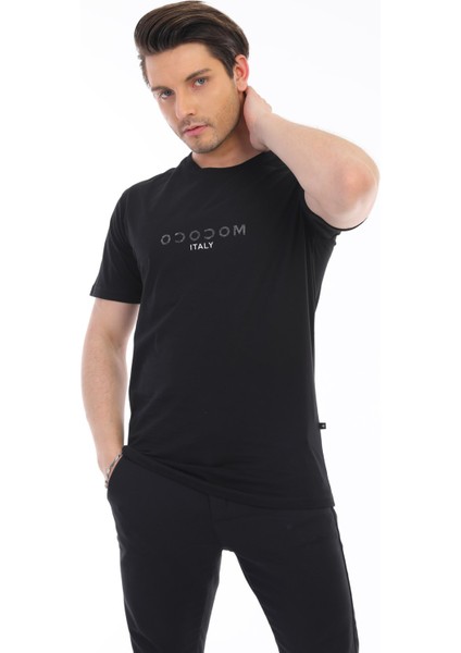 Ön Arka Baskı Siyah Erkek Tshirt MC5674