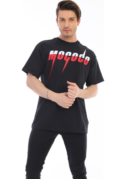 Baskılı Siyah Erkek Tshirt MC5672