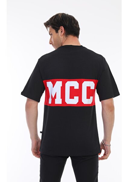 Basklı Siyah Erkek Tshirt MC5669