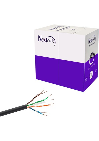Cat6 Kablo Dış Mekan 23AWG 0.57MM 305MT Bakır Siyah Nextnet BB-623