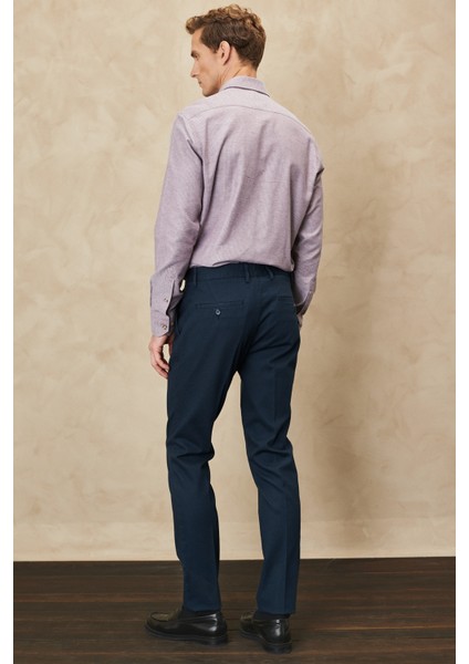 ALTINYILDIZ CLASSICS Erkek Lacivert Slim Fit Dar Kesim Armürlü Esnek Casual Pantolon fiyatları