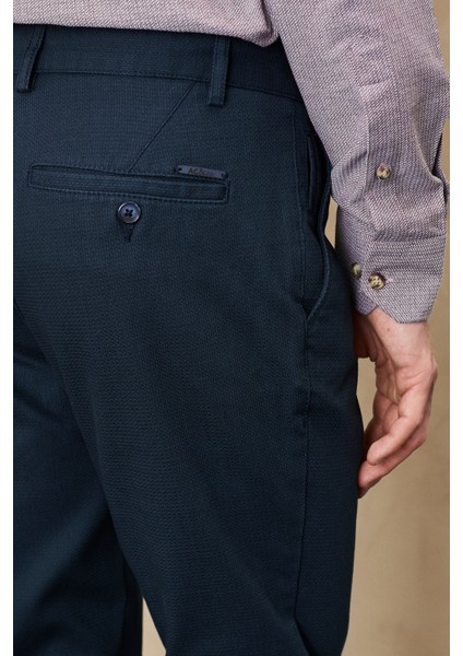 ALTINYILDIZ CLASSICS Erkek Lacivert Slim Fit Dar Kesim Armürlü Esnek Casual Pantolon modelleri