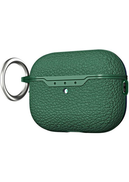 Apple Airpods Pro 2. Nesil ile uyumlu Kılıf Deri Tarzı Silikon Case 03 Hoparlör Deliklikleri Açık