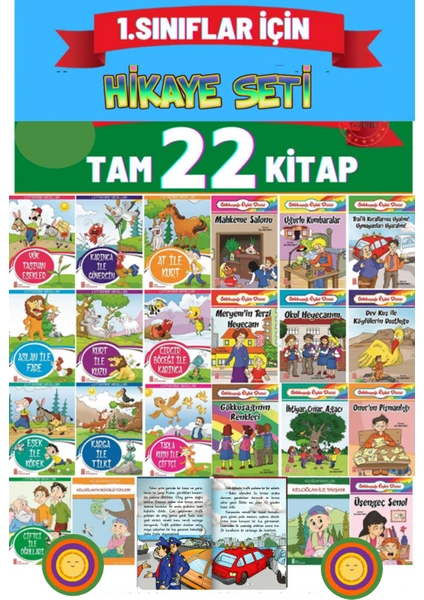 Gönül Yayıncılık 1. Sınıflar Için Birbirinden Güzel Rengarenk 22'li Hikaye Seti Kitap (Evony-Tonguç) (Ciltli)