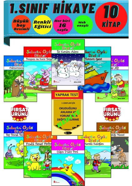 1. Sınıflar Için Büyük Boy Resimli Okumayı Sevdiren 10'lu Kitap Seti (Ciltli)