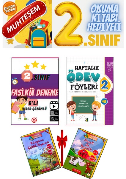 2. Sınıf Ödev Testi + 6'lı Deneme Sınavı (Ciltli)