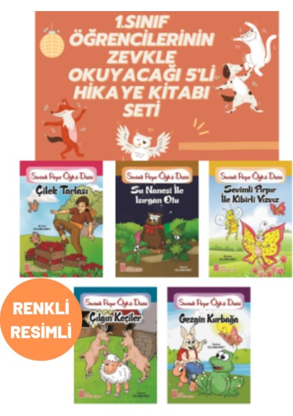 1.sınıf Öğrencilerinin Zevkle Okuyacağı 5'li Hikaye Kitabı Seti Okuma Kitabı