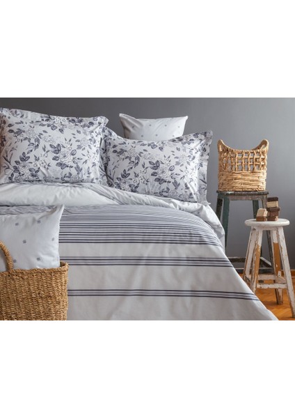 Bruno V1 6 Parça Ranforce Nevresim Takımı Gri