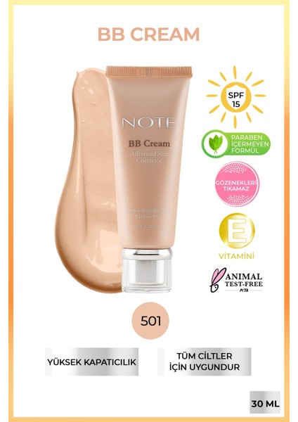 BB Cream Nemlendirici Etkili Doğal Kapatıcı SPF 15 BB Krem 501