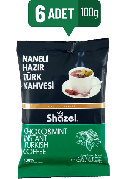 Shazel- Naneli Hazır Türk Kahvesi 100 gr x 6