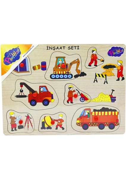 Ahşap Tutmalı Inşaat Seti Puzzle