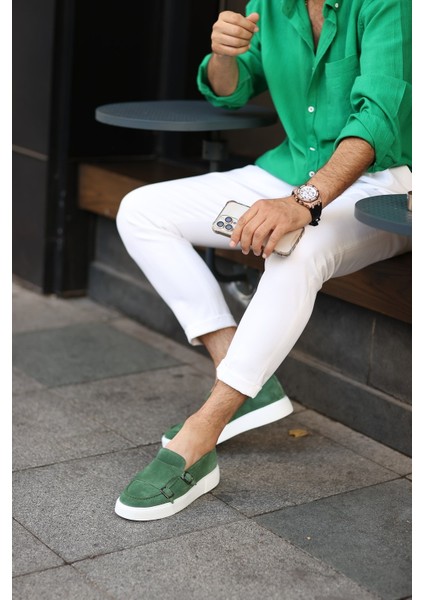 - Yeşil Süet Sneakers Erkek Ayakkabı