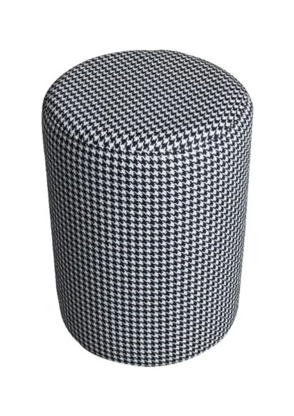 Kazayağı Desenli Gri Silindir Puf fiyatları