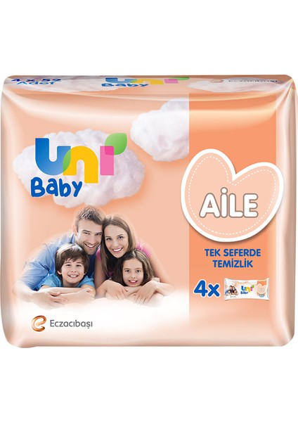 Uni Baby Islak Havlu Aile 4X52 Adet