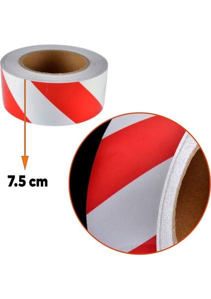 Reflektörlü Fosforlu Şerit Bant 7.5 cm 1 Metre Ikaz Bandı fiyatları