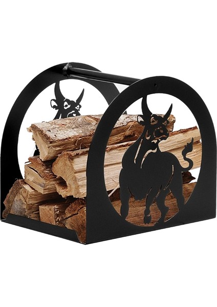 Şömine Odunluk Boğa Desenli