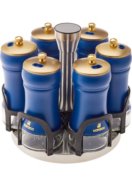 Blue Berry 7 Parça Round Cam Baharat Takımı fiyatları