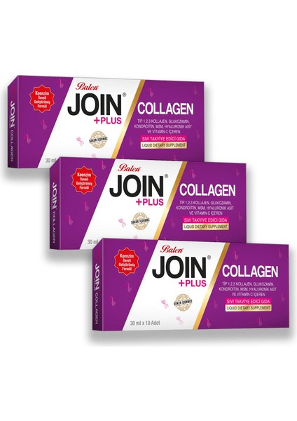 Join+Plus Collagen 30 ml x 10 Adet x 3 Adet