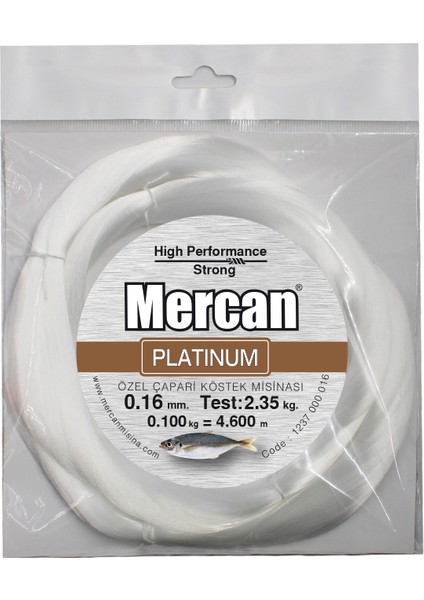 Platinum (Özel )Çapari Köstek Misinası 0,100 kg