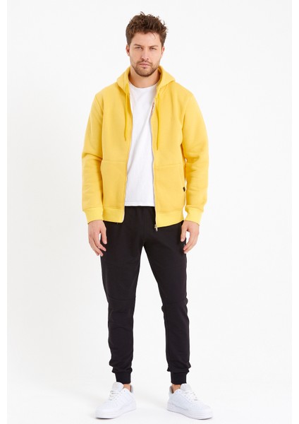 Fermuarlı Sweatshirt Kapüşonlu Sarı 0019882 fiyatları