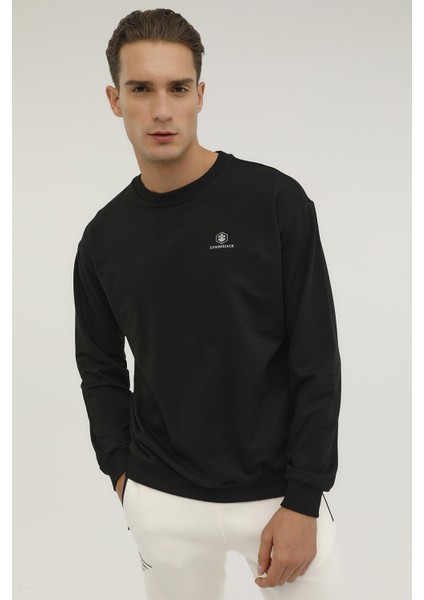 M-SN75 Basıc C Neck Sweat Siyah Erkek Sweatshirt